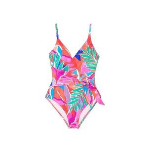 Freshwater Sash Crossover One-piece Swim Suit Size XS (2) Floral Print NWT $40